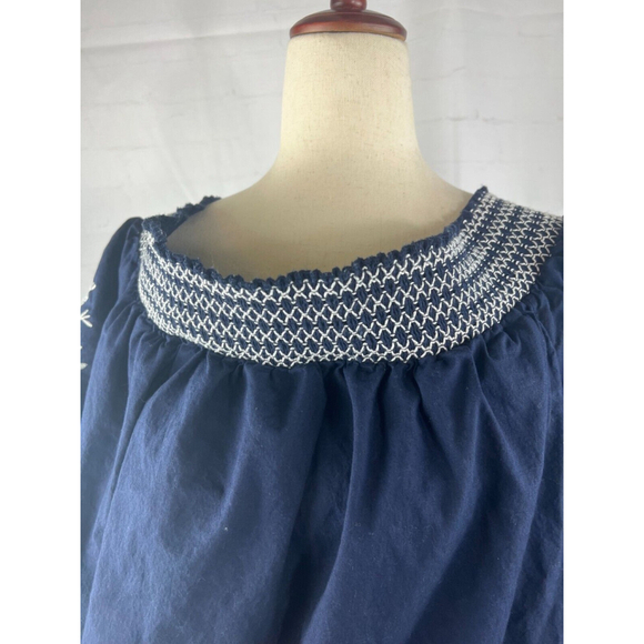 Women’s Isabel Maternity Embroidered Off-The-Shoulder Blouse Size XXL Dark Blue - Picture 3 of 4